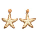 Raffia Star Post Drop Earrings