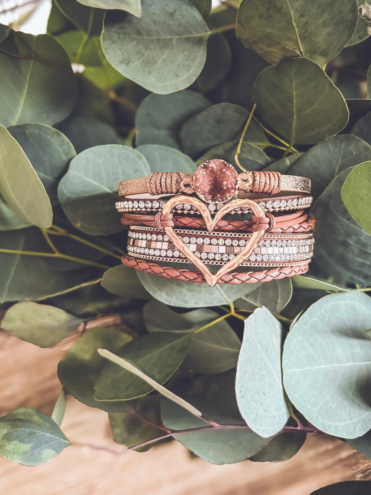 Rooted Heart Leather Bracelet