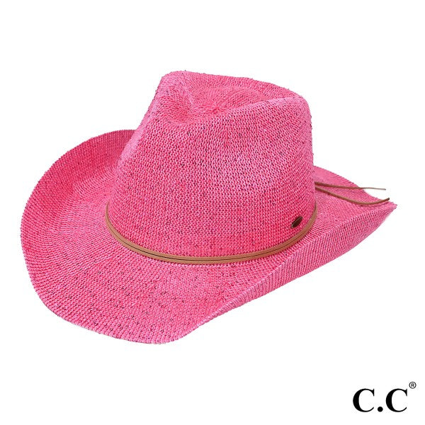 Sequin Cowboy Hat With Suede String Trim Band