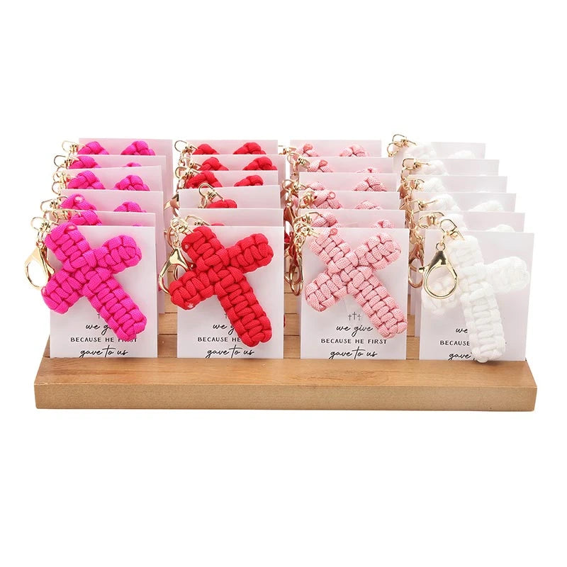 Cross Leather Keychain - We Give