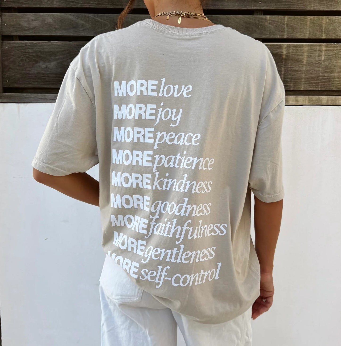 Made For More Faith Tee Beige