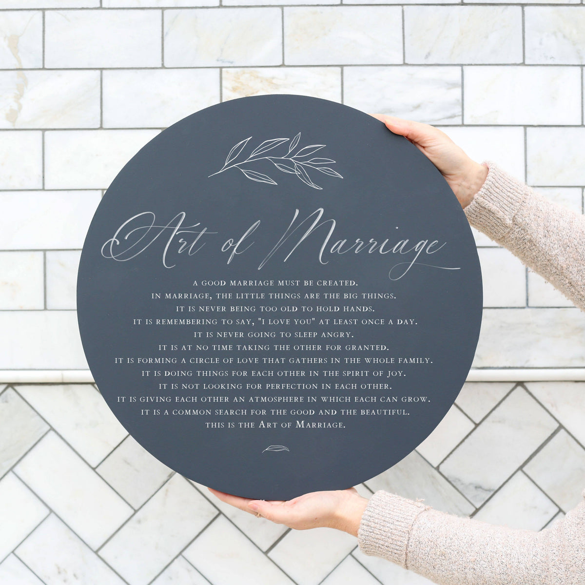Art of Marriage Round Sign