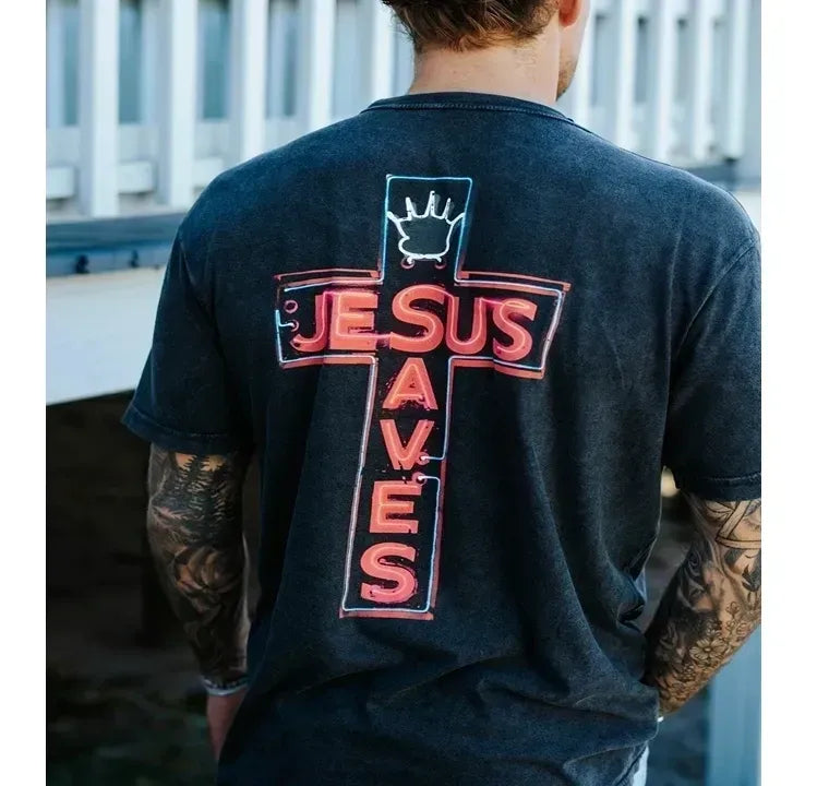 In God We Must 'Jesus Saves' Premium Tee