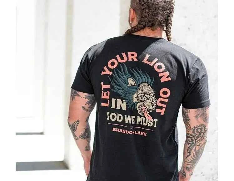 Brandon Lake Let Your Lion Out Tee - In God We Must Collection - Havens Marketplace