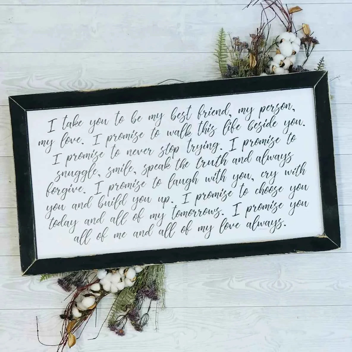 JM My Vow Sign - Havens Marketplace