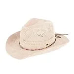Woven Cowboy Hat With Beaded Charm