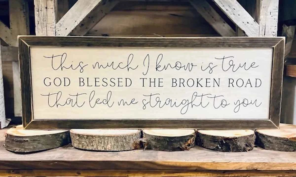 JM Broken Road Sign - Havens Marketplace