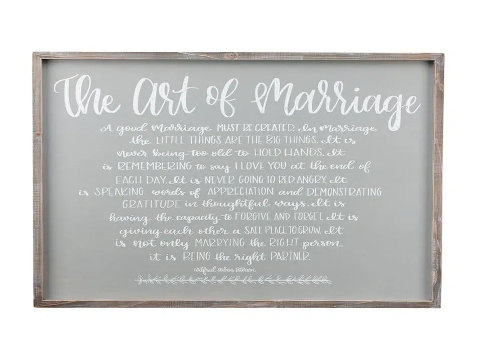 The Art Of Marriage Sign