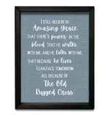 JM Old Rugged Cross Box Frame Sign - Havens Marketplace