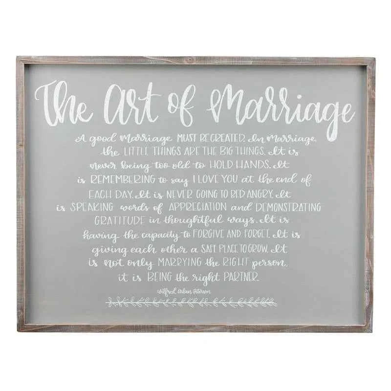 Art of Marriage Framed Board Large - Havens Marketplace