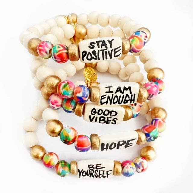 Affirmation Word Beaded Bracelets Inspirational