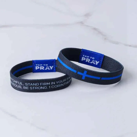 Tap To Pray First Responders Blue Wristbands