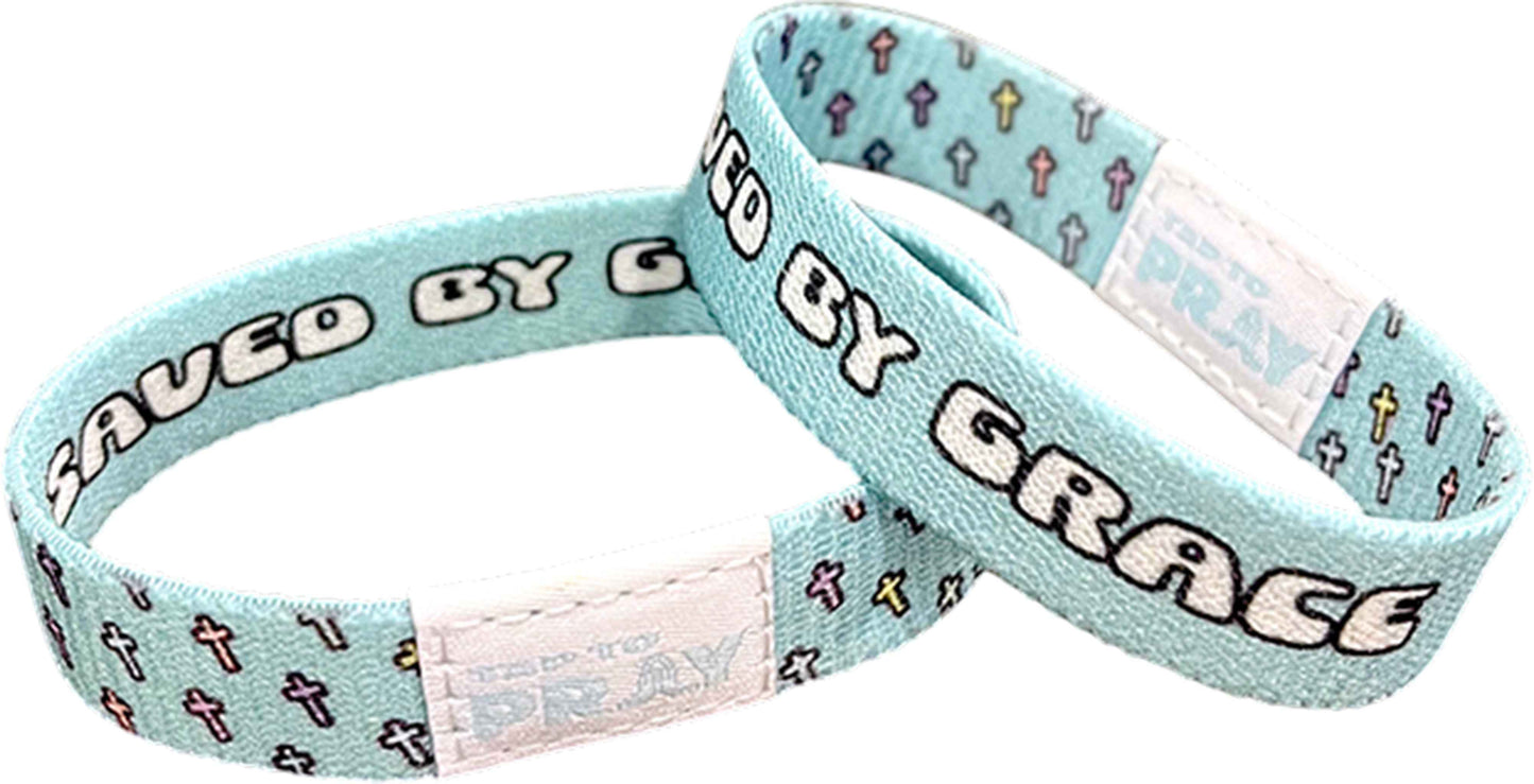Tap To Pray - Crosses Saved By Grace Wristband