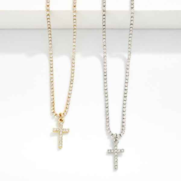 Chain Link Rhinestone Necklace - Havens Marketplace