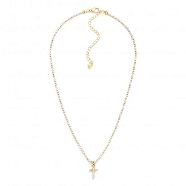 Chain Link Rhinestone Necklace - Havens Marketplace