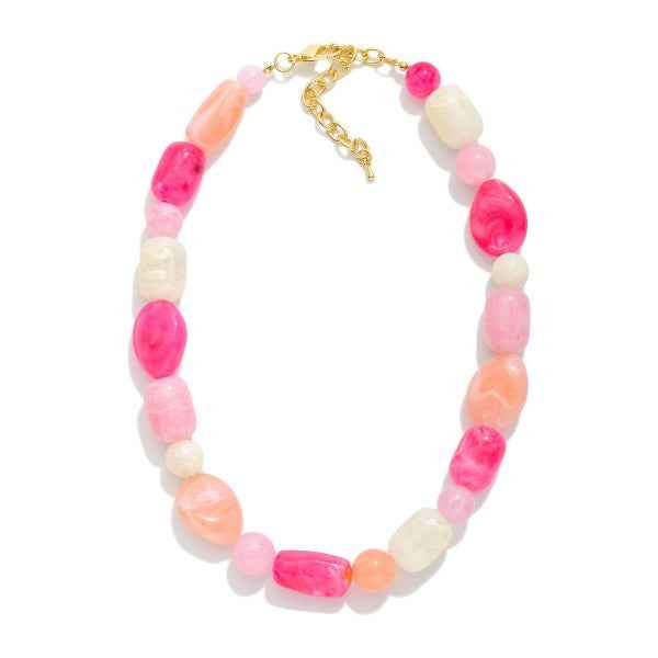 160912 Chunky Stone Beaded Necklace