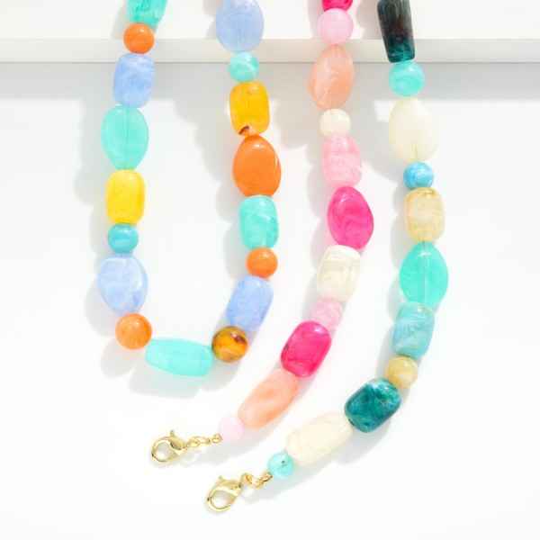 160912 Chunky Stone Beaded Necklace