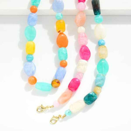 160912 Chunky Stone Beaded Necklace