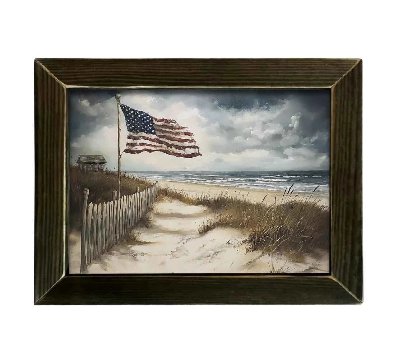 JM Flag by the Ocean