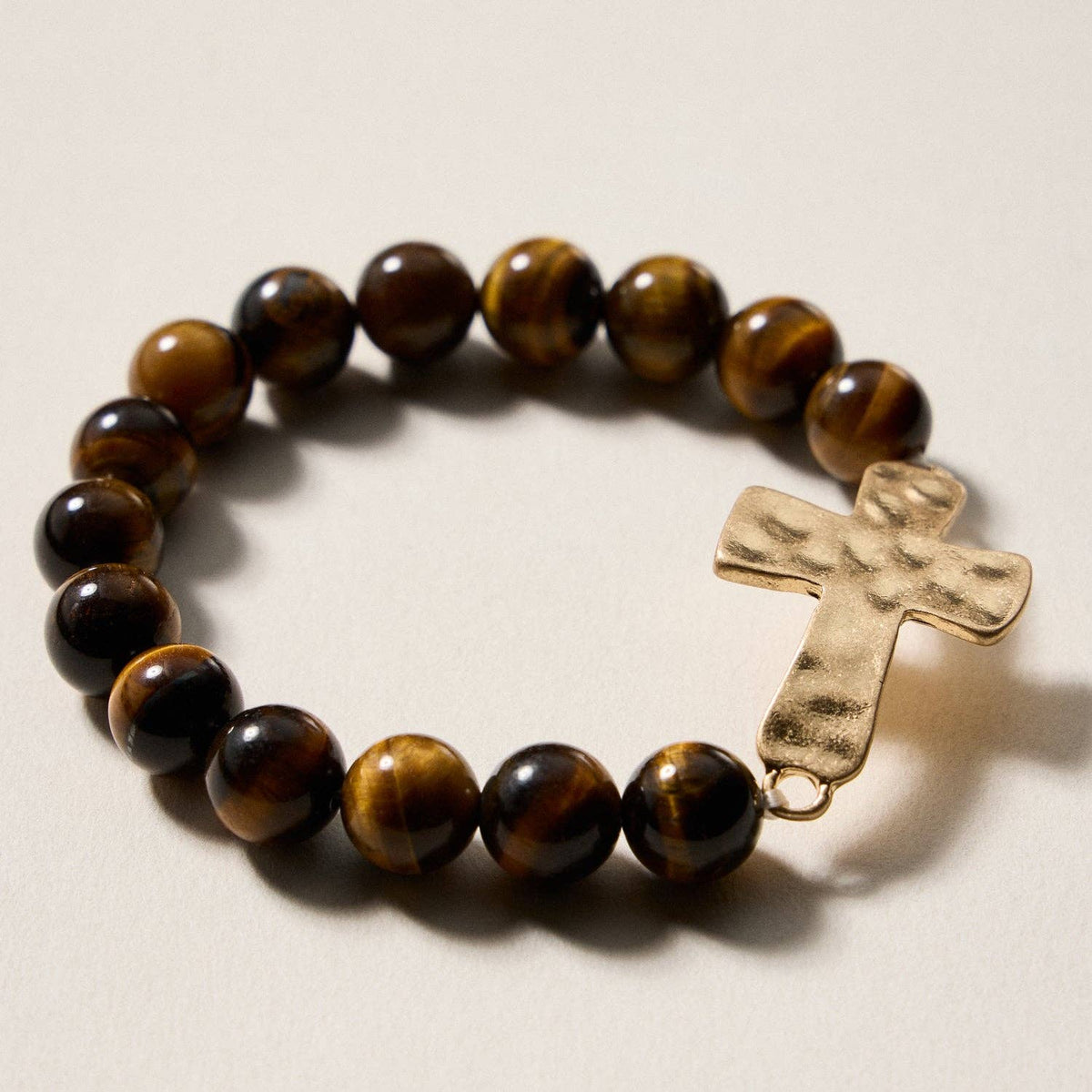 Natural Stone Cross Bracelet | Christian Faith Jewelry