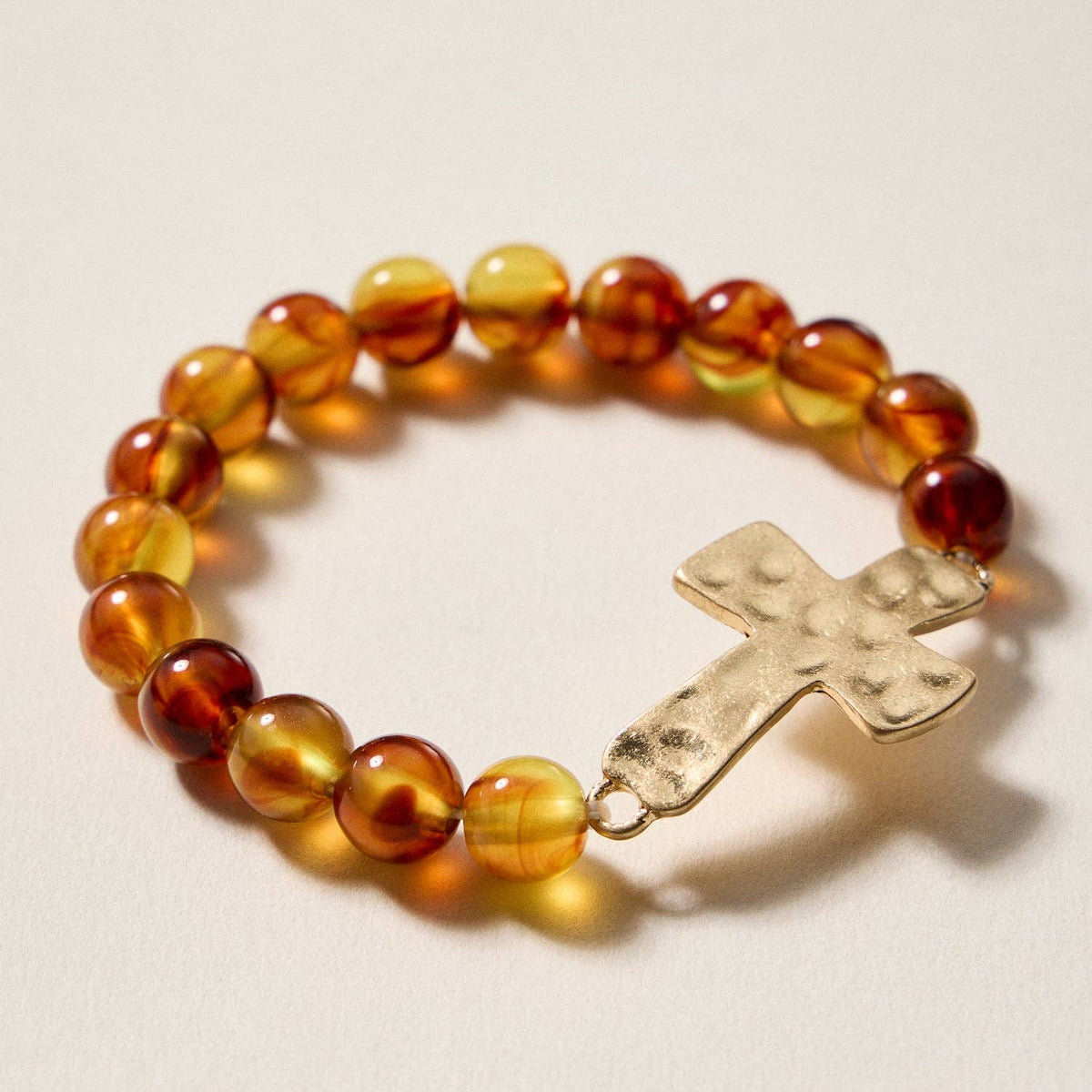 Natural Stone Cross Bracelet | Christian Faith Jewelry