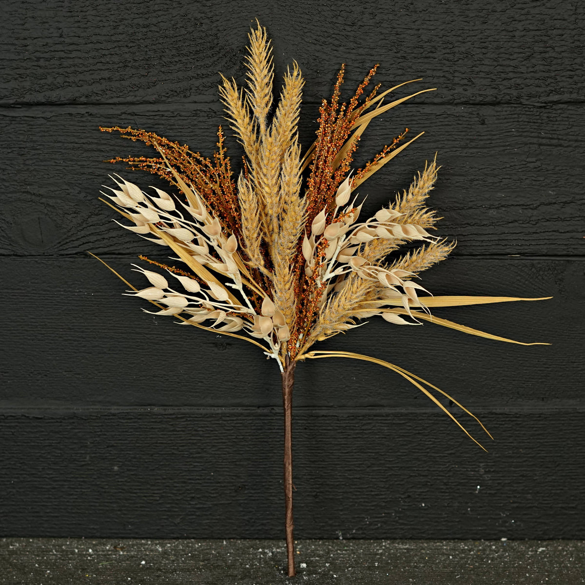 530781- 19in Bush-Beige Orange Mix Wheat and Grass