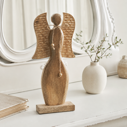 Natural Wooden Angel 15.75x7.5x2