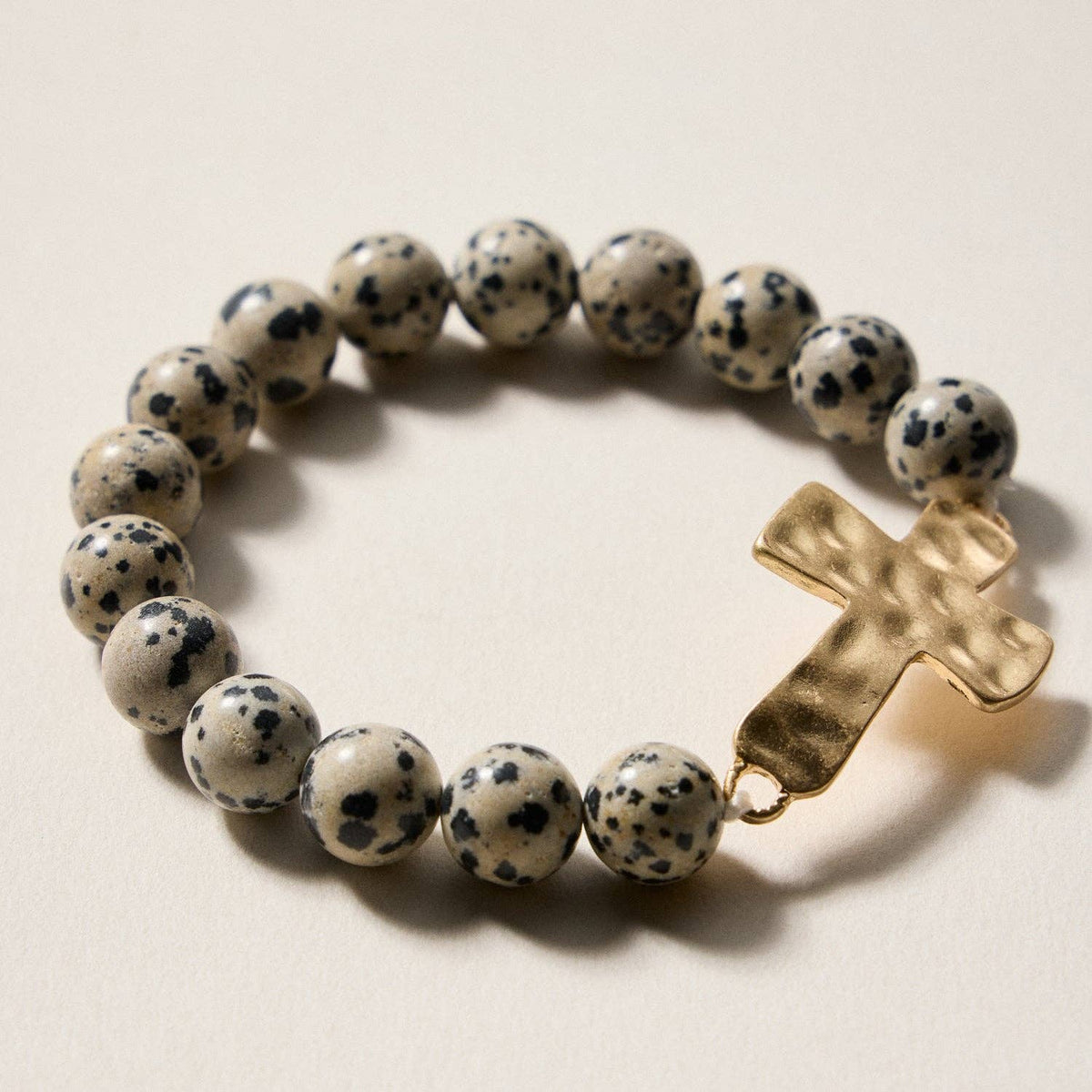 Natural Stone Cross Bracelet | Christian Faith Jewelry