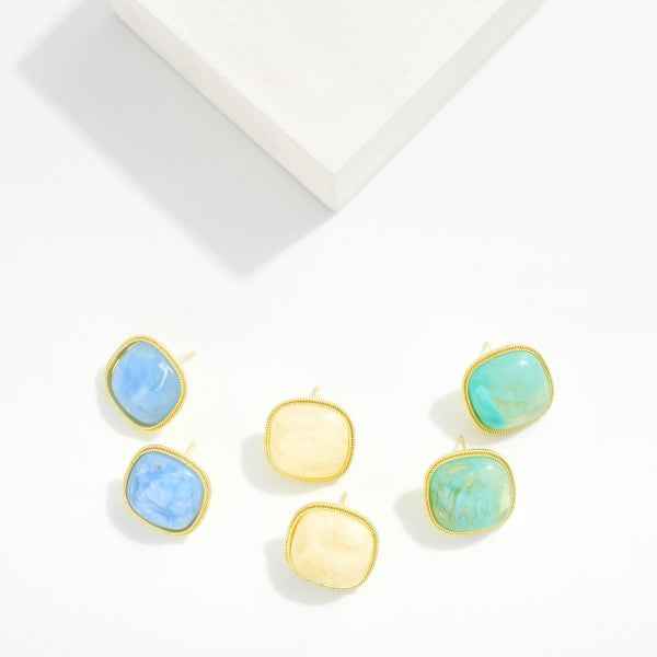 282150 Stone Post Drop Earrings