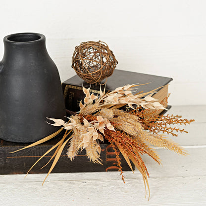 530781- 19in Bush-Beige Orange Mix Wheat and Grass