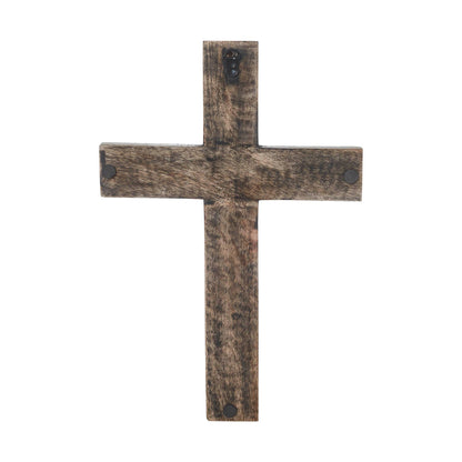 Rustic Solid Wood Faith Cross Wall Decor Distressed 18"