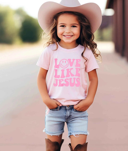Love Like Jesus Pink Kids Tshirt