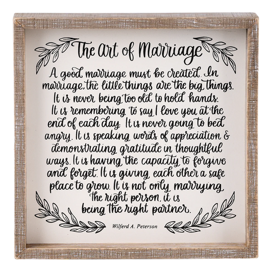 Art Of Marriage Framed Board Small - Havens Marketplace