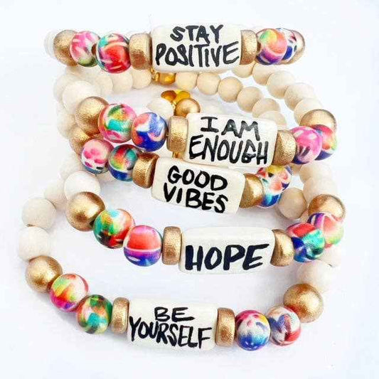 Affirmation Word Beaded Bracelets Inspirational
