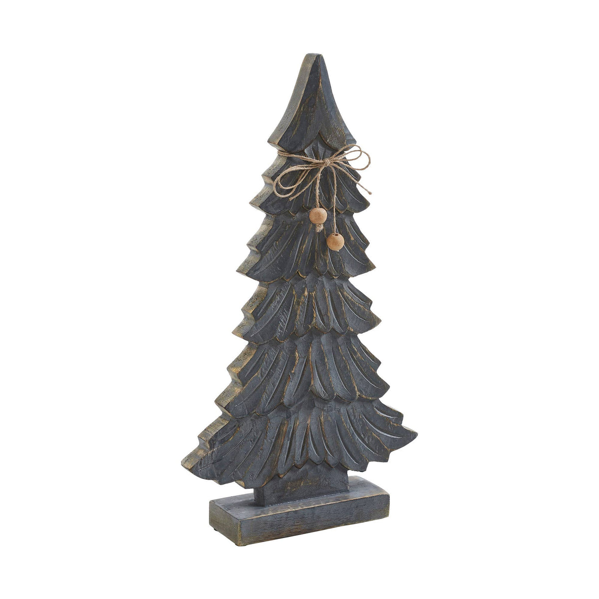 Gray Six-Tiered Wooden Christmas Tree 16.5in
