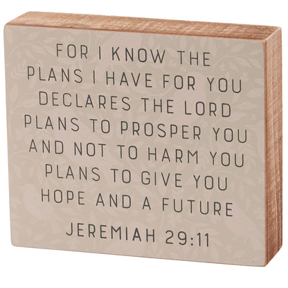 For I Know The Plans Box Sign