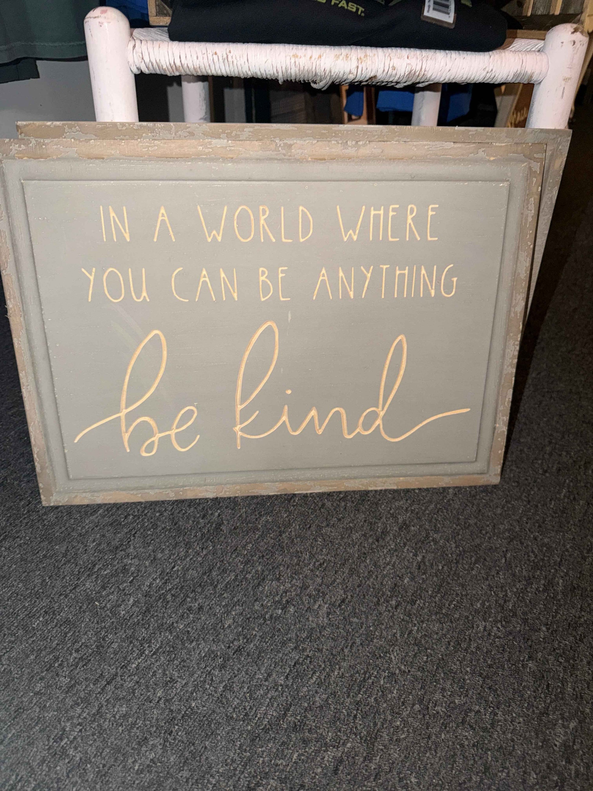 Carved Sign Be Kind - Havens Marketplace