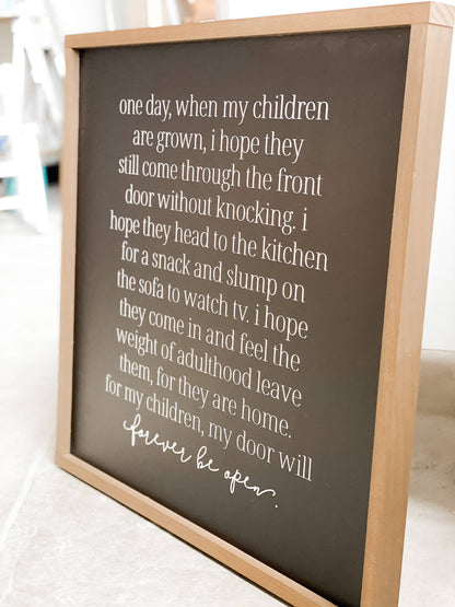 One Day When My Children Sign