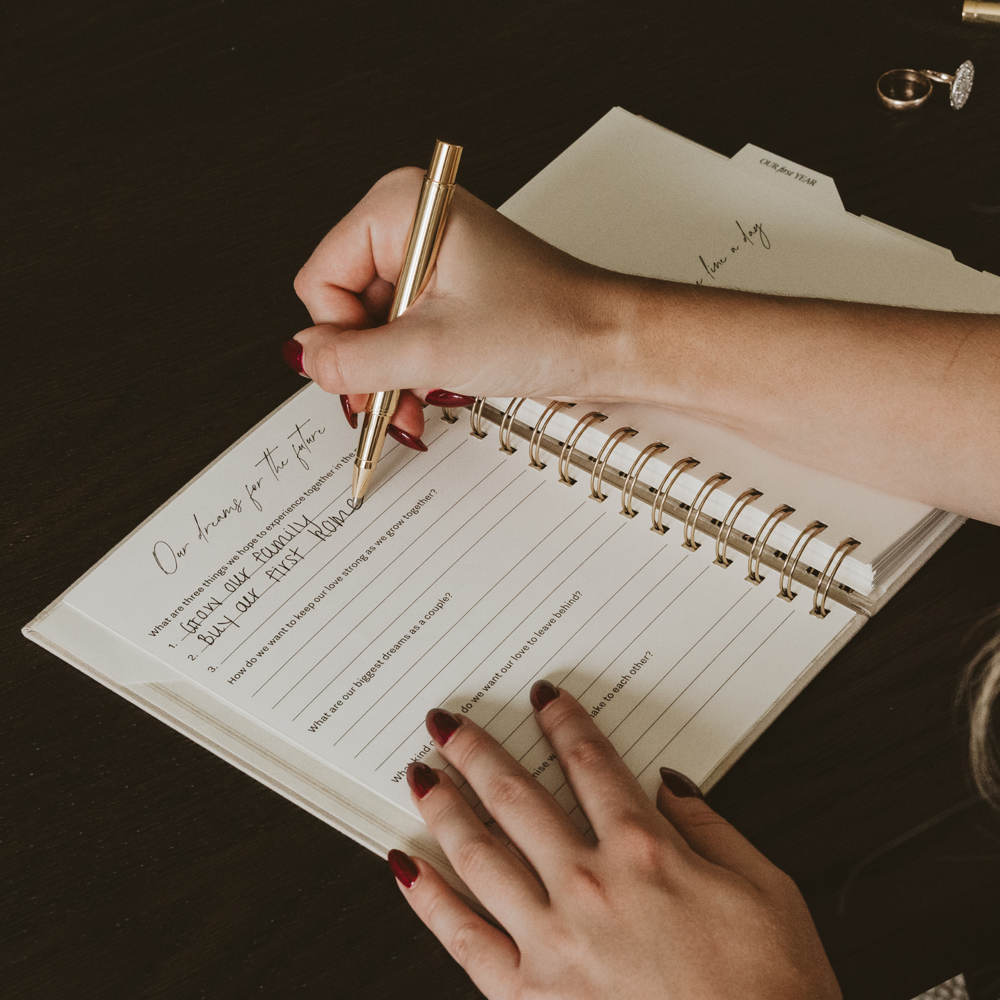 Newlywed One Line A Day Prompted Journal - Wedding