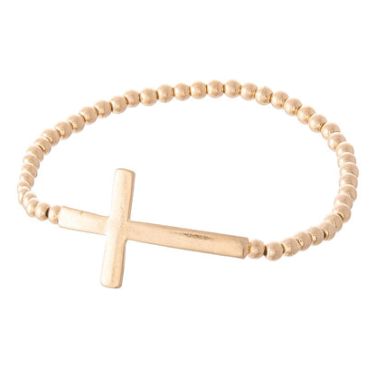 Beaded Cross Stretch Bracelet