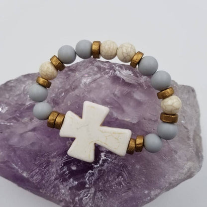 Turquoise Chunky Cross Stretch Bracelet