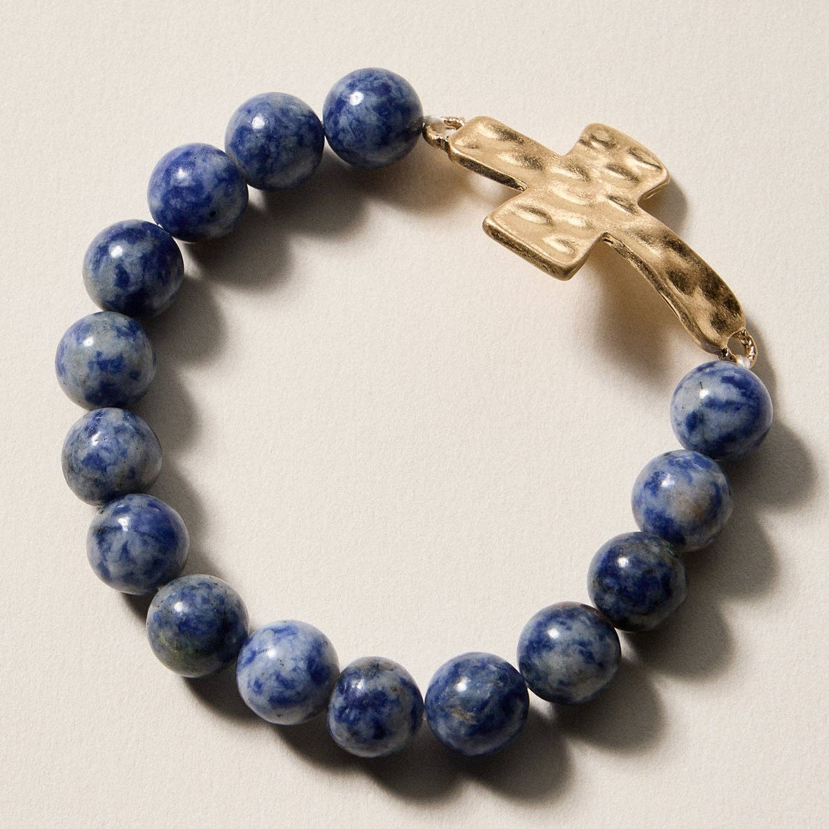 Natural Stone Cross Bracelet | Christian Faith Jewelry