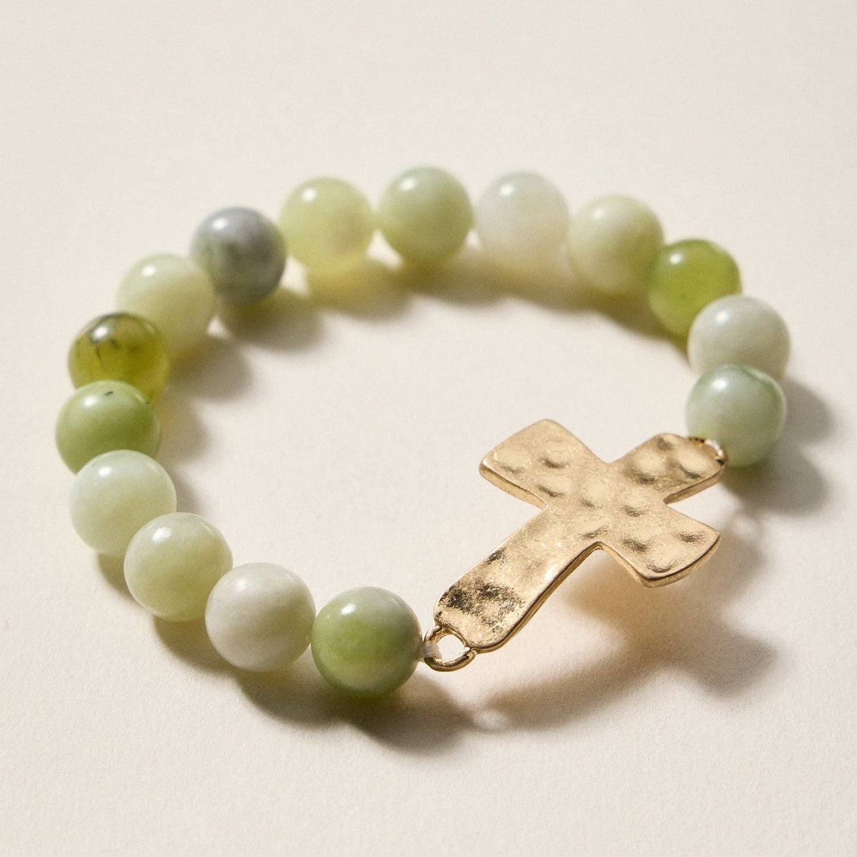 Natural Stone Cross Bracelet | Christian Faith Jewelry