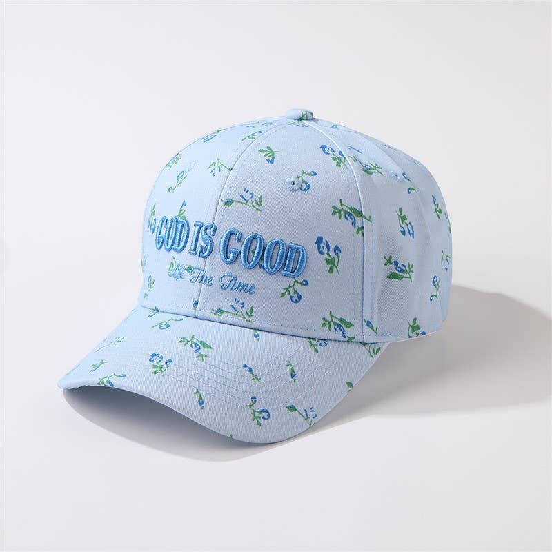 "God Is Good All The Time"  Floral Baseball Cap | 40HW756