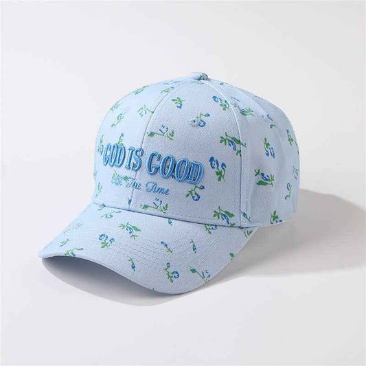 "God Is Good All The Time"  Floral Baseball Cap | 40HW756