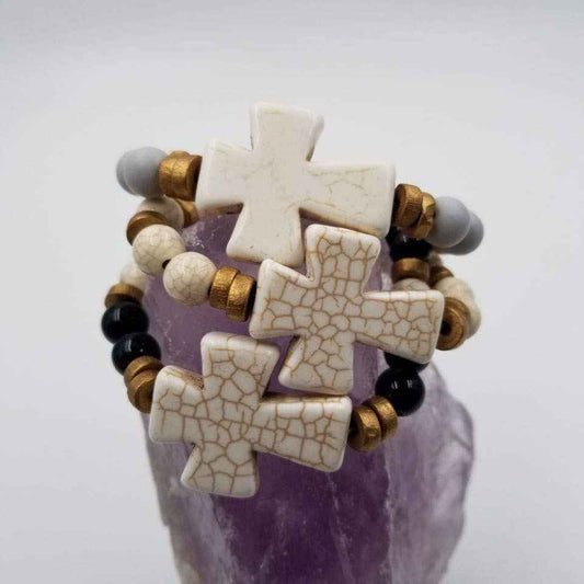 Turquoise Chunky Cross Stretch Bracelet