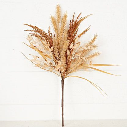 530781- 19in Bush-Beige Orange Mix Wheat and Grass