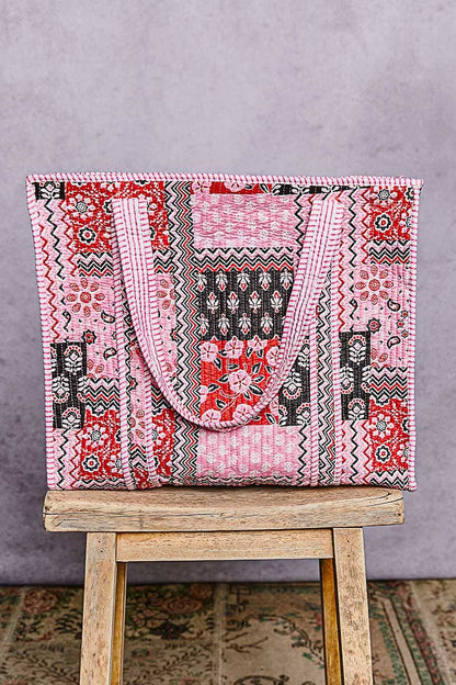 Quilted Woven Bohemian Tote Bag