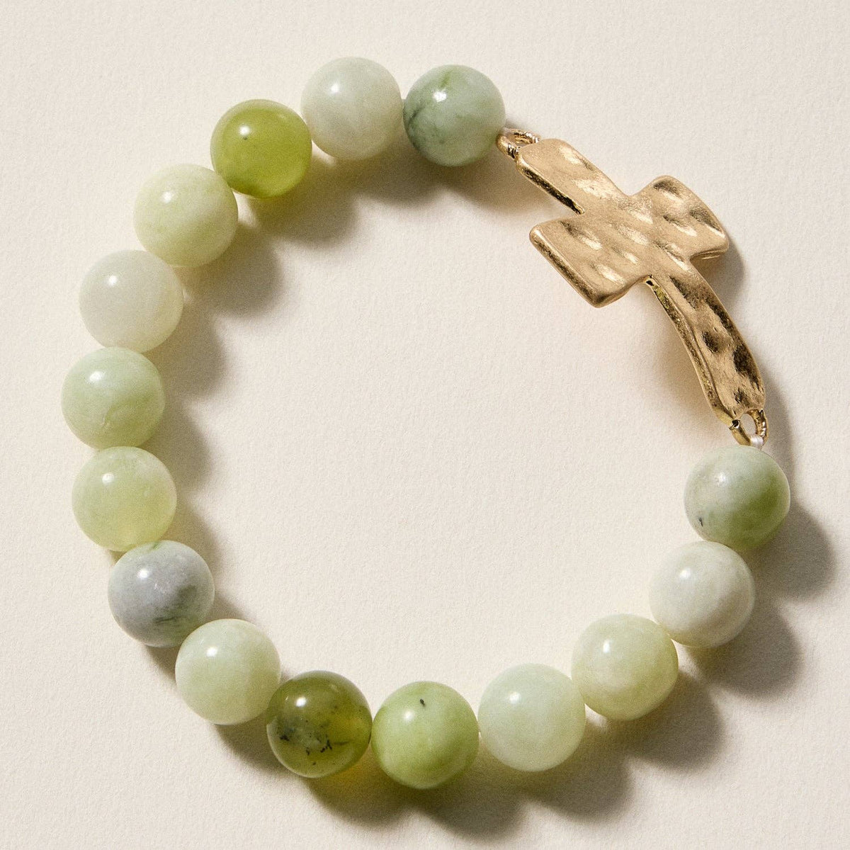 Natural Stone Cross Bracelet | Christian Faith Jewelry