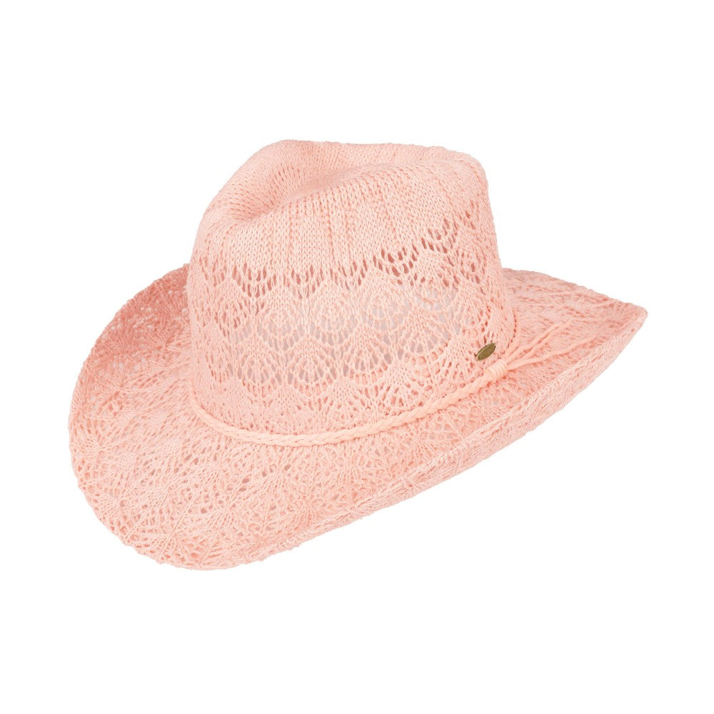 Horseshoe Lace Knitted Cowboy Hat